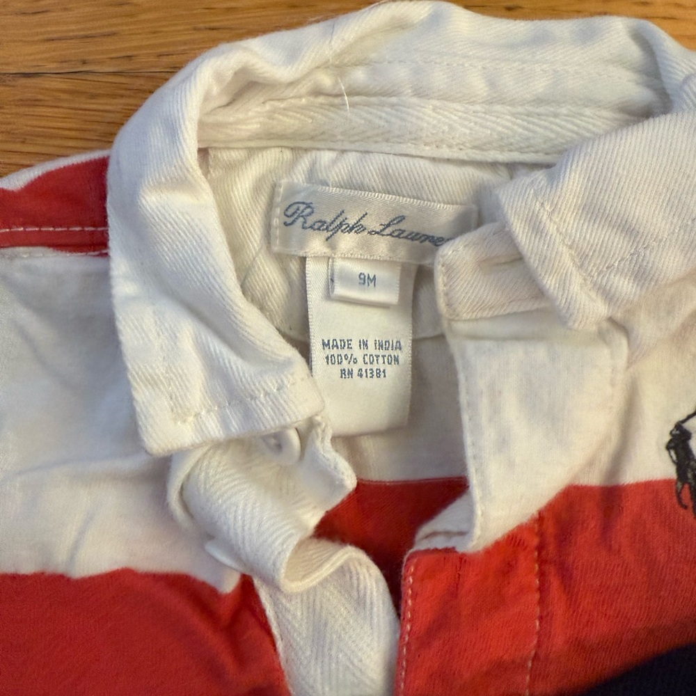 Ralph Lauren Navy and Red Baby Rompers size 9 months - Picture 3 of 5